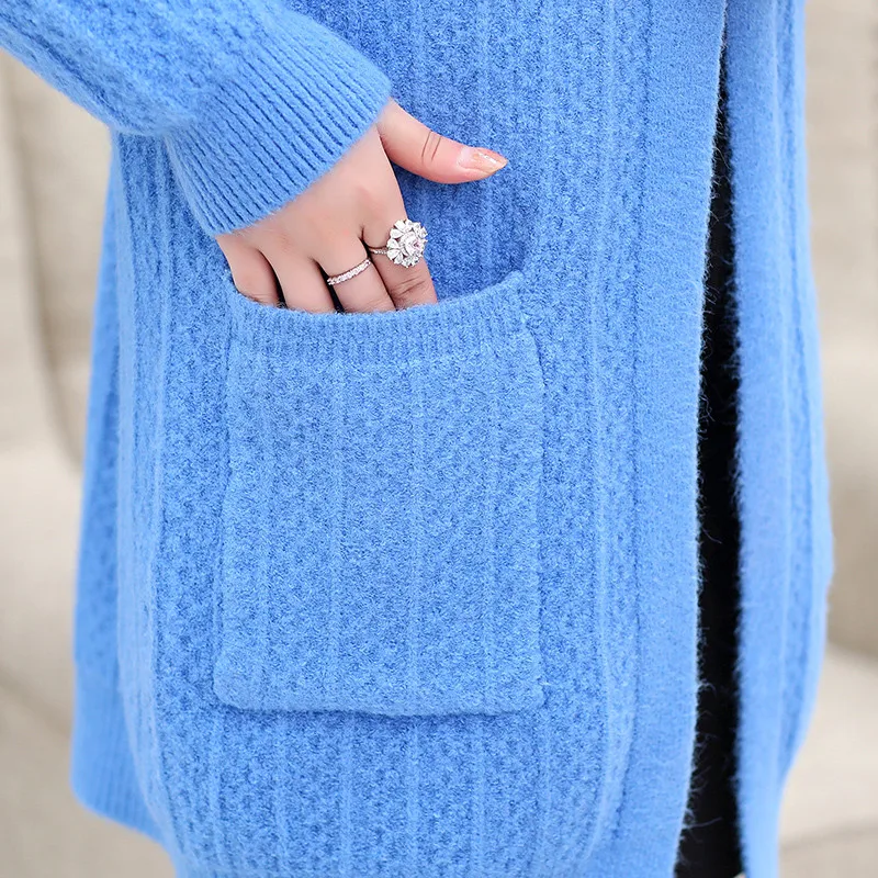 Женский длинный кардиган с вышивкой повседневное свободное пончо среднего