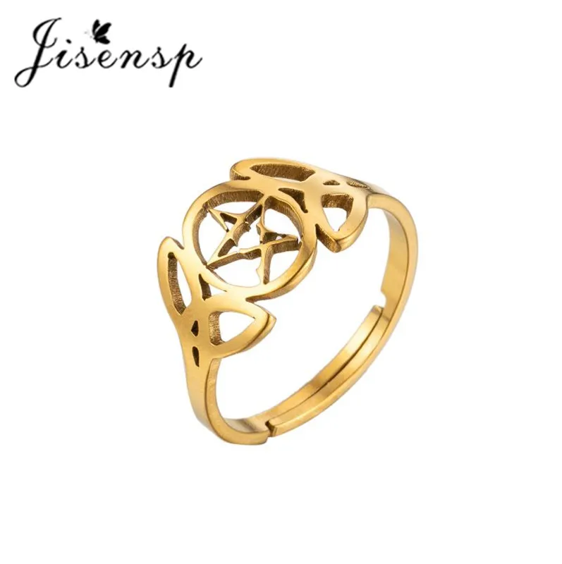 Jisensp кольца на палец из нержавеющей стали винтажный символ Соломона пентаграмма
