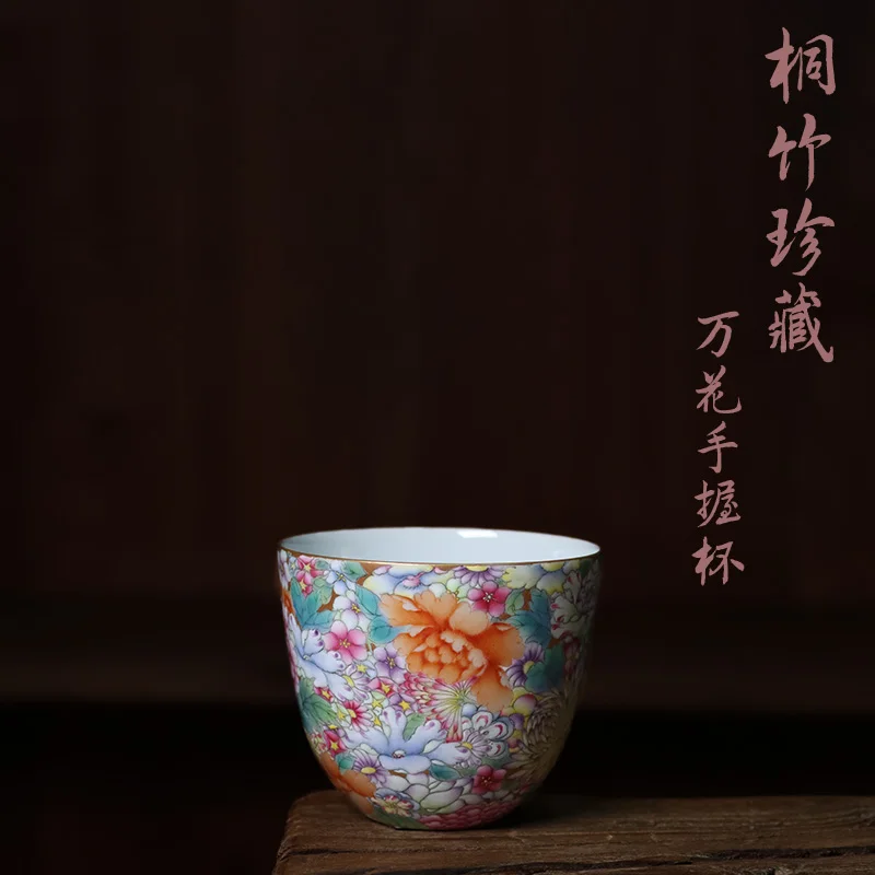 TongZhu collection on the glaze taza de flores de color en la mano-1