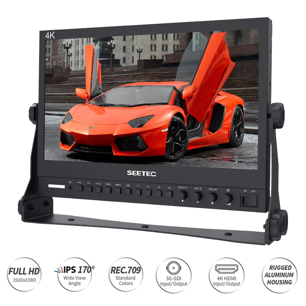 SEETEC P133-9HSD 13,3 дюйма, алюминиевый корпус, монитор 4K Ultra HD 1920x108 0 LCD IPS Screen 3G SDI 4K HDMI YPbPr AV DVI