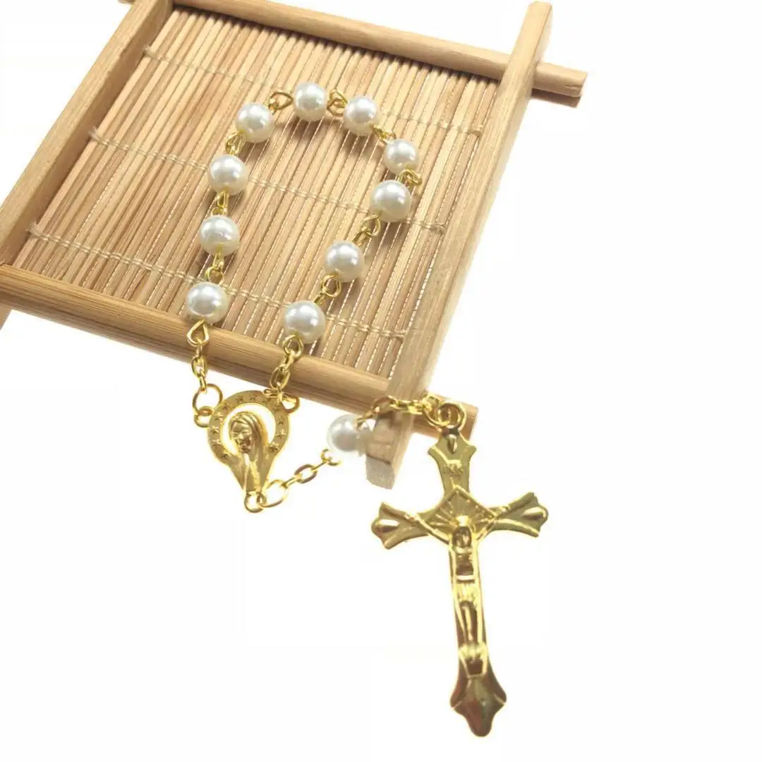 Браслет с бусинами диаметром 6 мм цепочка под середину Иисуса