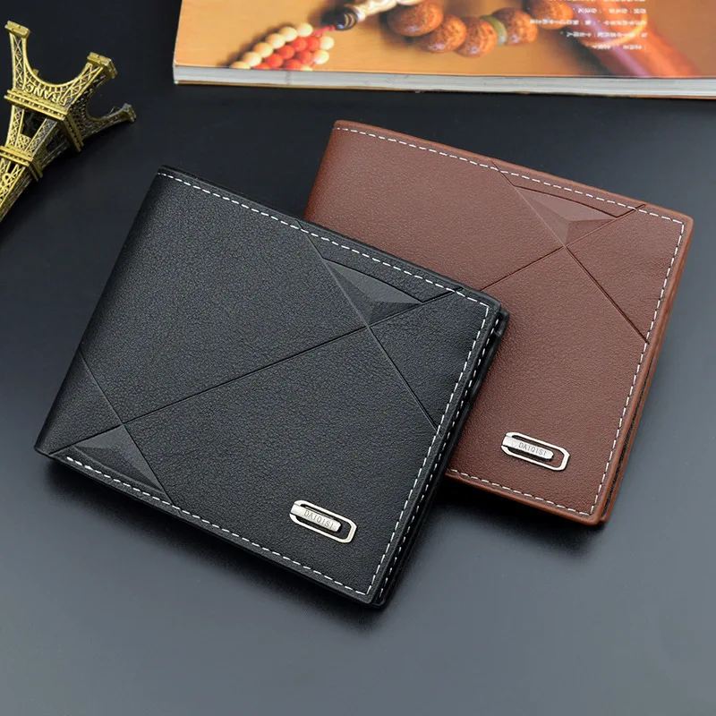 

New Men's Wallet Soft Wallet 3 Fold Multi-card Slot Large-capacity Embossed Fashion Wallet Men's Long Thin Section Youth Men PU