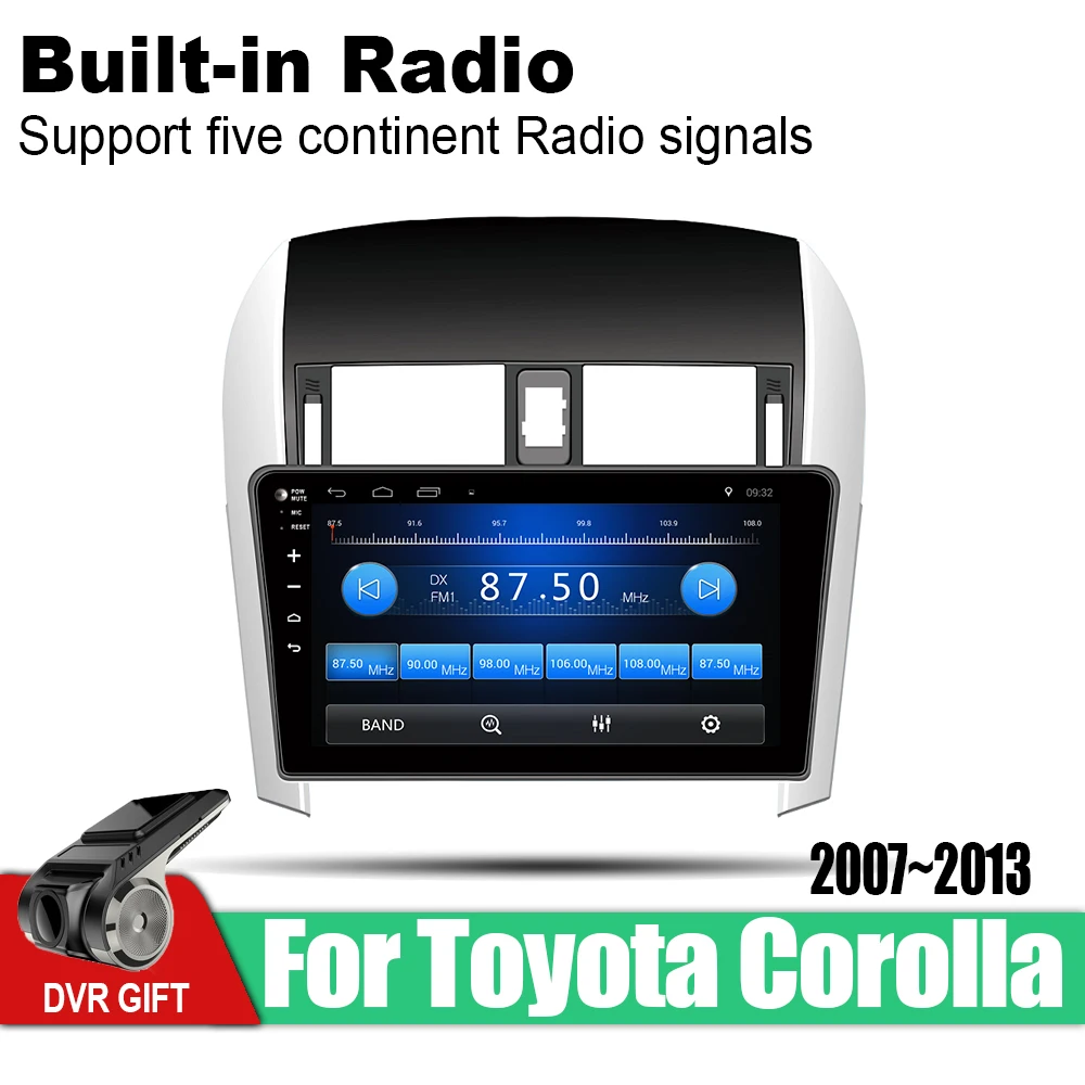 Автомобильный gps мультимедийный плеер для Toyota Corolla E140 E150 2007 2008 2009 2010 2011 2012 2013