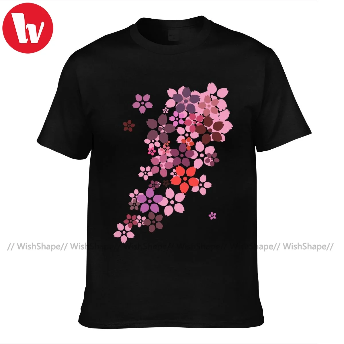 

Sakura Blossom футболка потрясающая 100% хлопковая футболка с короткими рукавами пляжная Мужская футболка оверсайз с принтом