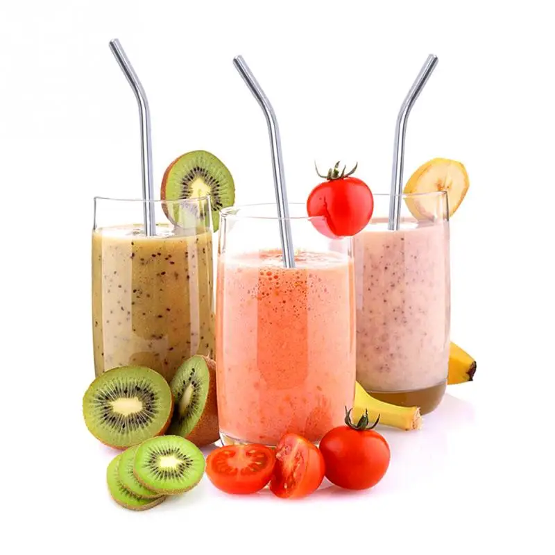 8 шт. Металлический Набор соломинок для напитков из нержавеющей стали 3