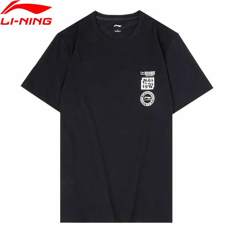 

Li-Ning Men The Trend T-Shirts 100% Cotton Regular Fit Round Neck LiNing li ning Fitness Breathable Sports Tees AHSQ311