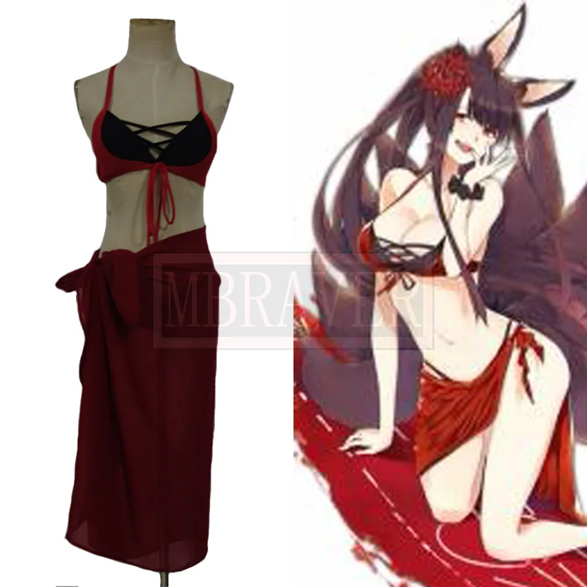 Azur Lane акаджи каэде Кага сексуальный купальник купальный костюм бикини Косплэй на