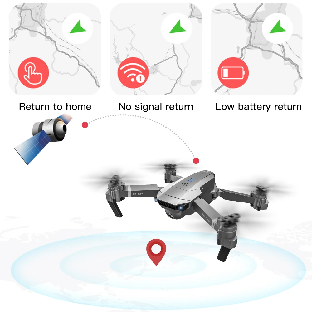 Дрон SG907 4K HD с двойной камерой Дрон gps Радиоуправляемый вертолет Дрон Профессиональный следущий за мной стабильная высота Квадрокоптер VS LF609 E58 SG901