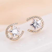de183 fashion exquisite elegant 4a zircon geometry five pointed star ear stud girls gift party womens jewelry earrings 2021