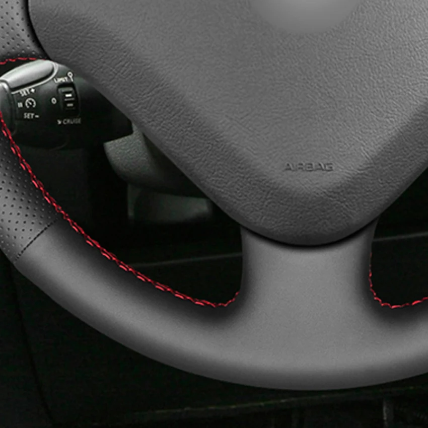 Черный из искусственной кожи DIY чехол рулевого колеса автомобиля для peugeot 207 2006- Expert 2008- Partner 2009- Fiat Scudo 2010