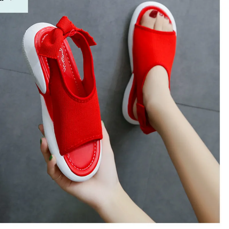 Красивые повседневные сандалии на толстой подошве в стиле ретро женские плоской