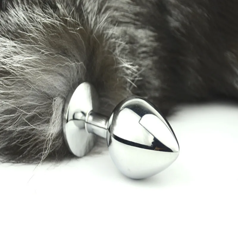 Сексуальный Гладкий лисий хвост из нержавеющей стали фаршированный женский