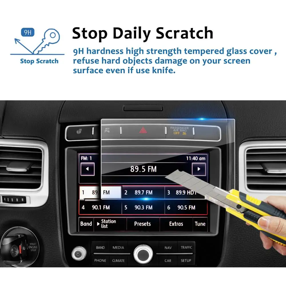 LFOTPP For Touareg 2011-2017 Car Navigation Display Tempered Glass Screen Protector Film Auto Interior Protective Sticker | Автомобили и