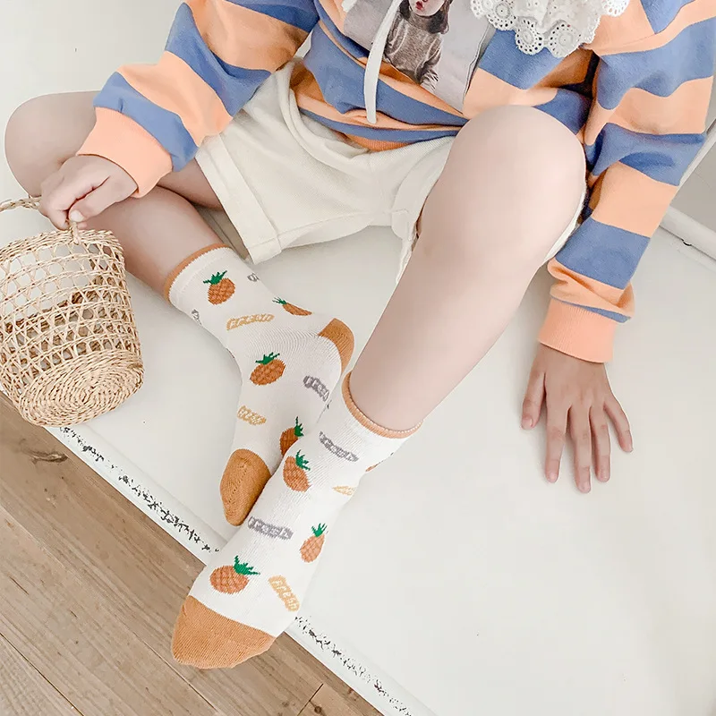 4 Pairs/Lot Kids Socks for 1-8 Years Old Boys and Girls Spring Autumn Cotton Cartoon Cute Korean Style Baby Knee High Socks enlarge