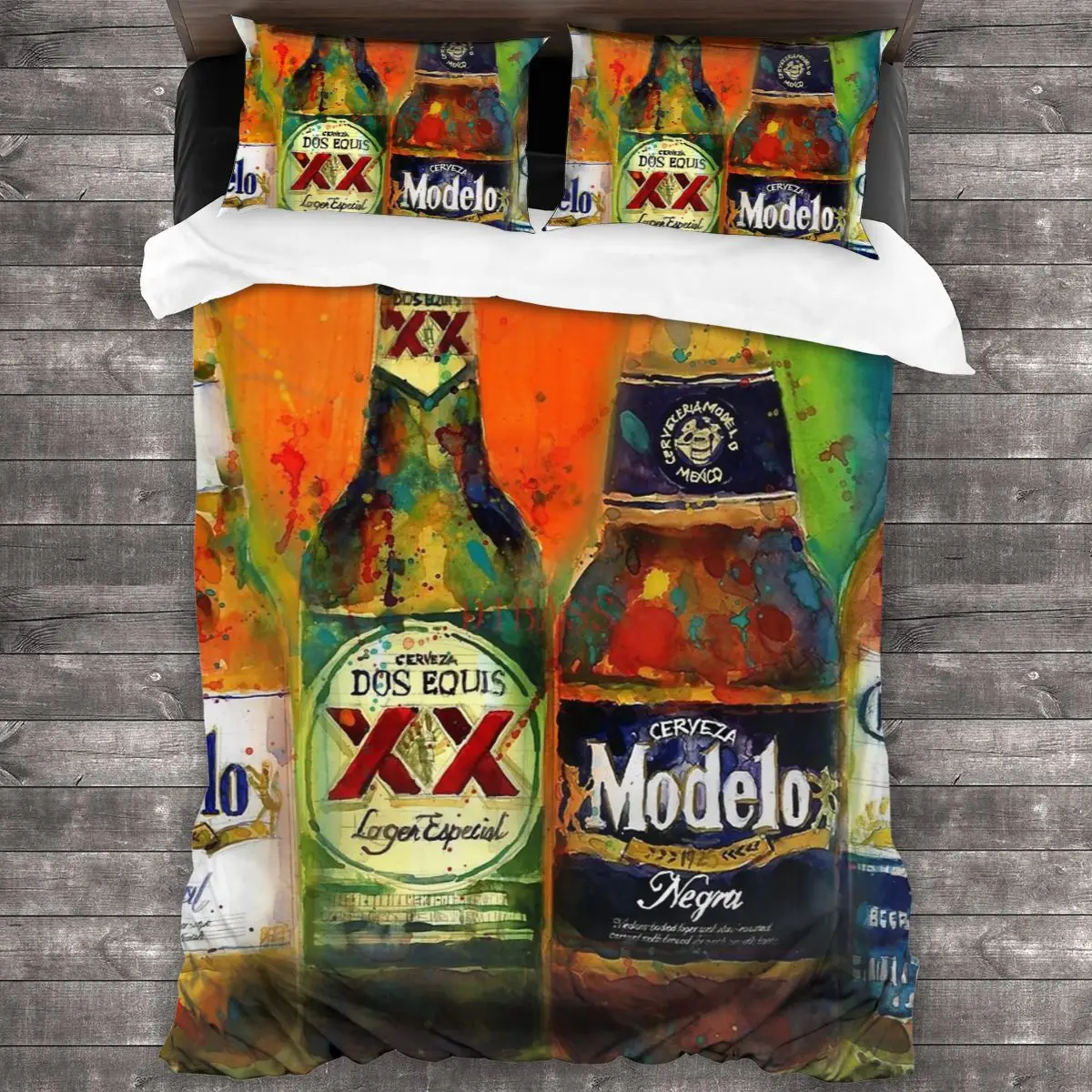 

Мексиканское пиво-яркие цвета-украшение для бара, мягкая искусственная наволочка с 2 наволочками, пододеяльник на молнии