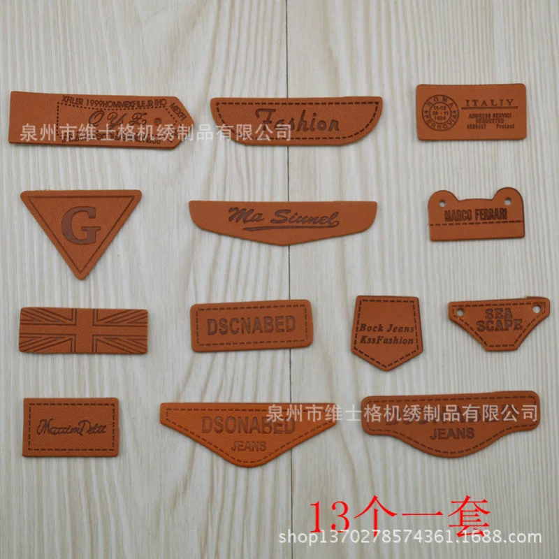 

100 шт./лот нашивка на кожаную этикетку с принтом буквы для украшения одежды сумочки обуви рюкзака Швейные аксессуары Сделай Сам аппликация