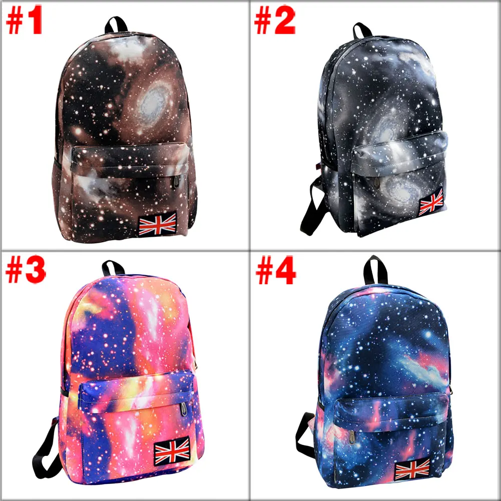 

Gym Bags Fashion Unisex Stars Universe Space Printing Backpack School Book Backpacks British-flag Shoulder Bag ZJ55