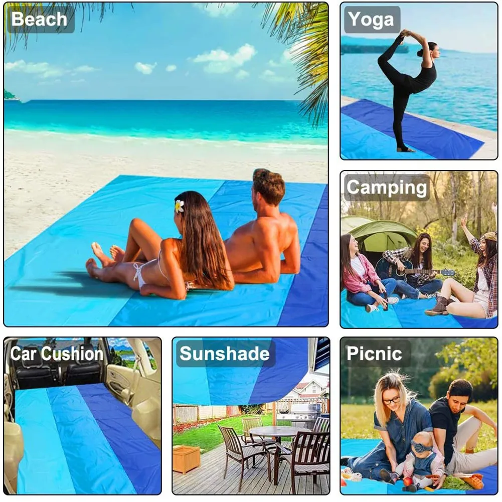 

200X140cm Camping Mat Portable Folding Blanket Waterproof Mat Outdoor Picnic Beach Lawn Beach Mat Beach Lawn Picknick Tent Cover