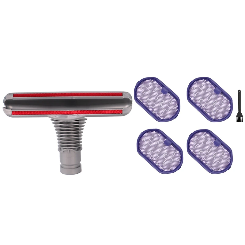 

HOT-4 Pcs Dyson DC44 Filter+2 Cleaning Brushes,Washable Pre Filter With Nozzle AD-Bed Head Suction Head For Dyson DC16/DC30