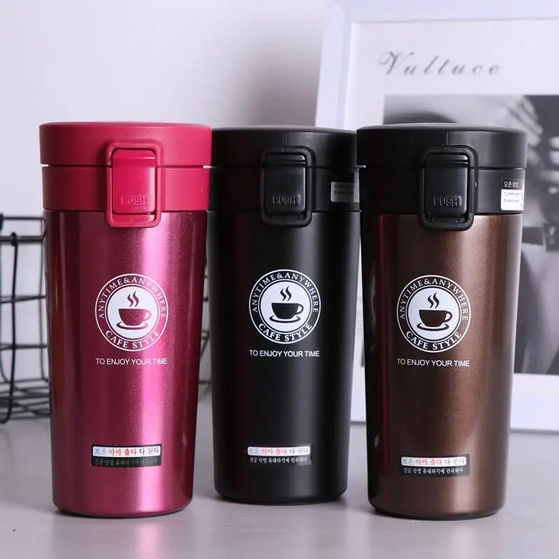 

380ml Double Stainless Steel 304 Coffee Mug Leak Proof Thermos Mug Travel Thermal Cup Thermosmug Water Bottle For Gifts