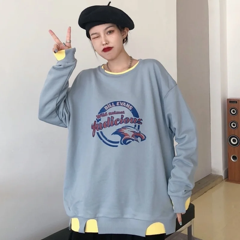 

Настоящий тонкий свитер, женский топ из двух частей, широкий пуловер fafa _ ootd