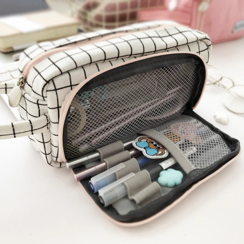 Пенал школьный etui kawaii холст большой емкости trousse scolaire розовый kalem kutusu ferace cartuchera para