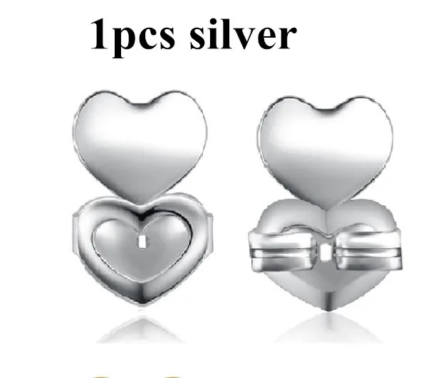 1pcs Silver Seanuo Золотые/серебряные серьги-гвоздики с гайкой, гипоаллергенные, подходят для сережек, поддержка для женщин - Окраска металла: 1pcs Silver