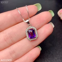 kjjeaxcmy boutique jewelry 925 sterling silver inlaid amethyst necklace womens pendant exquisite popular