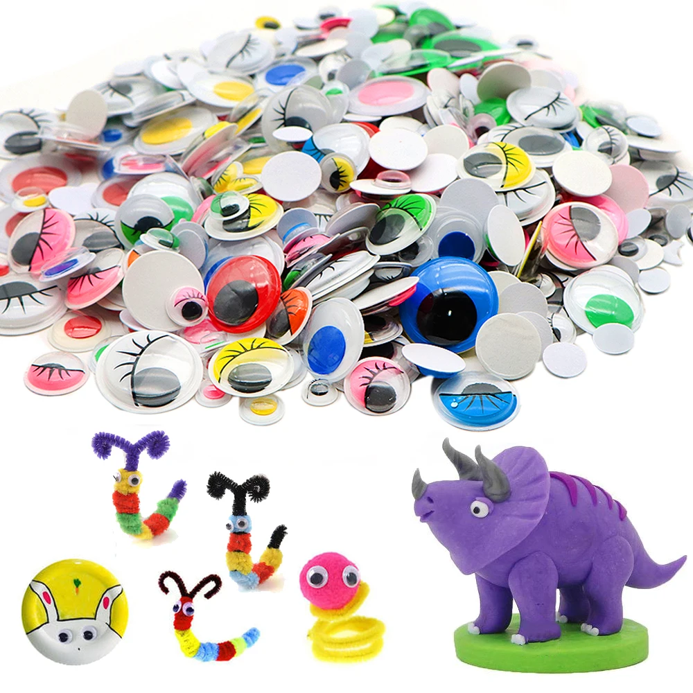 1392pcs DIY Googly Wiggle Eyes Self Adhesive Simulation Animal Eyeball Kindergarten Children Craft Sticker 1Yc23307 | Дом и сад