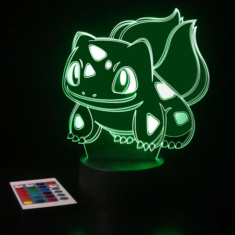 3D светодиодный ные ночные светильники Pokemon Go фигурка Пикачу Umbreon аниме настольная