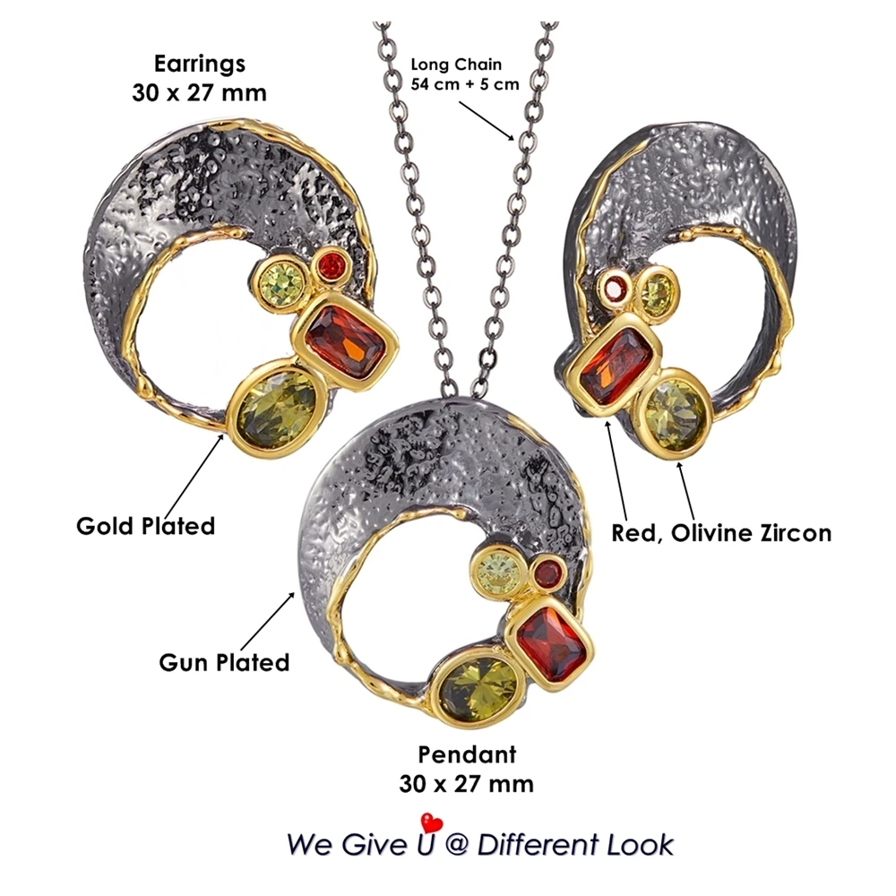 

Dreamcarnival1989 Original Necklace Earings Set Women Moon Style New Gothic Anniversary Gift 2020 Colors Zircon Jewelry EP4004S2