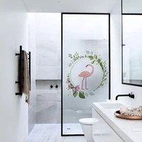 flamingo glass sticker custom size stained no glue opaque window film adhesive vinyl static cling frosted office nordic