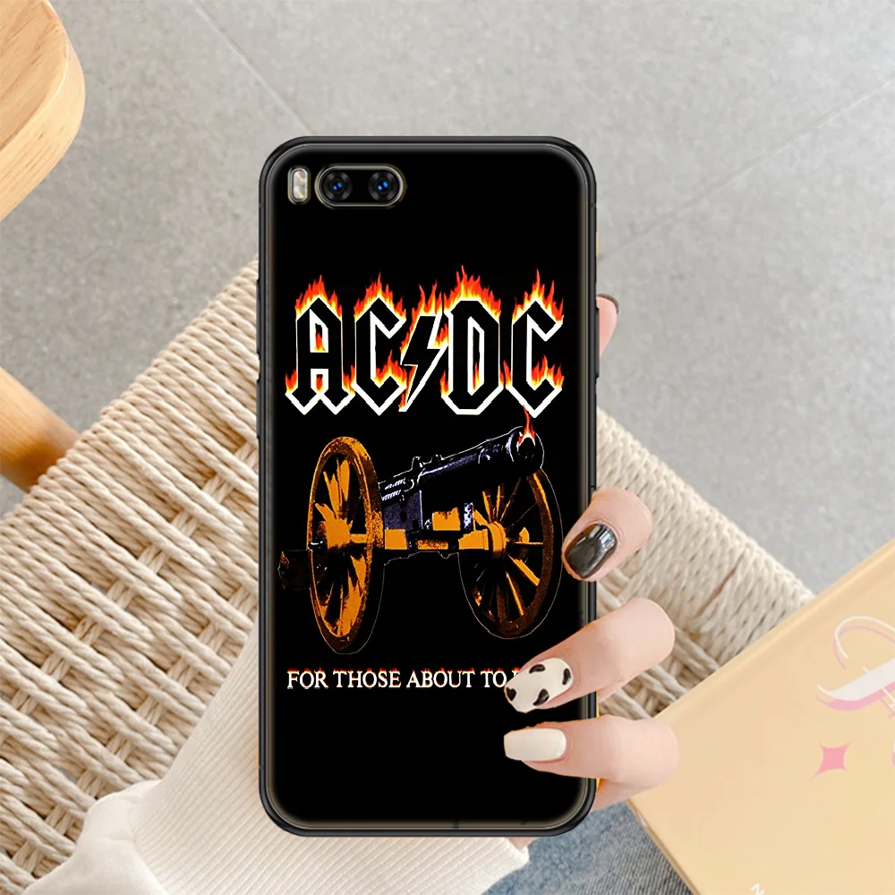 

ac-band-dc Phone case For Xiaomi Mi Max Note 3 A2 A3 8 9 9T 10 Lite Pro Ultra black luxury coque silicone funda tpu cover