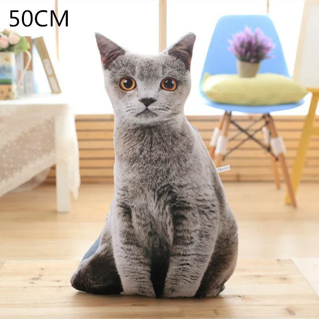 1 шт 3D печать кошка задняя Подушка плюшевая игрушка подарок имитация кошка подушка(многослойная) Cojines Decorativos Para диван 43x35 см - Цвет: L