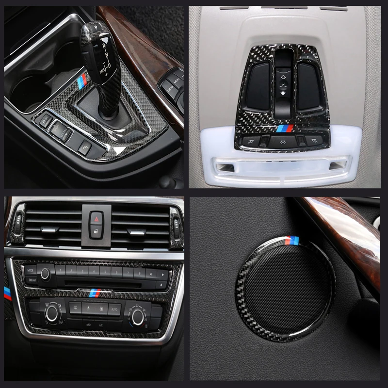 Карбоновая консоль коробки переключения передач рамка CD панель светильник для