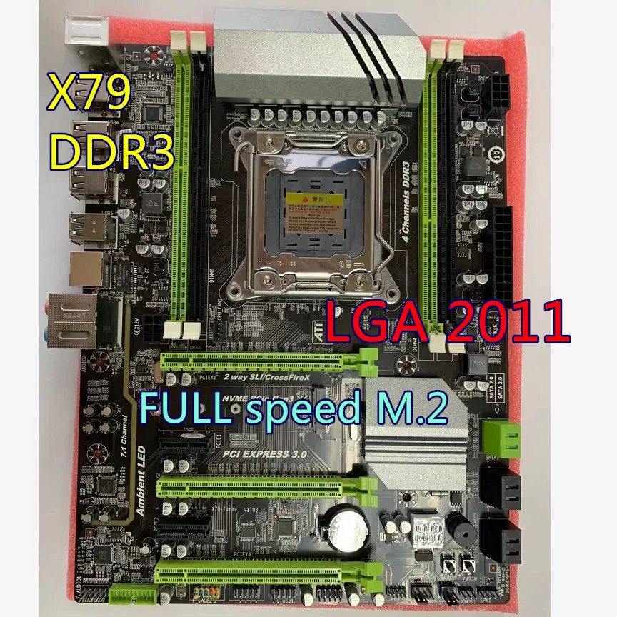 Материнская плата X79 Turbo LGA2011 ATX USB3.0 SATA3 PCI E NVME M.2 SSD с поддержкой памяти REG ECC и
