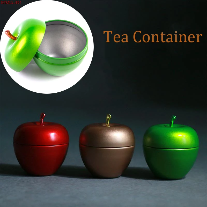 

Мини Металлические чайные банки, портативные круглые банки для путешествий, милый Контейнер для чая в форме яблока, коробка для хранения