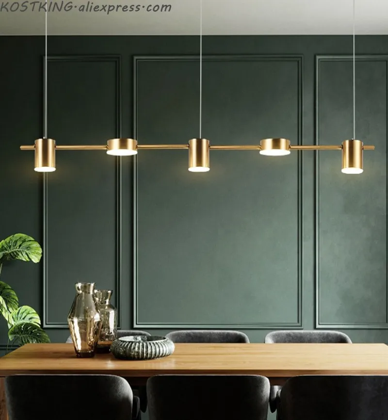 Золотая или черная светодиодная люстра в стиле постмодерн длинная Подвесная