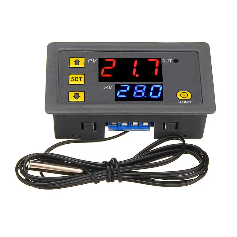 W3230 DC 12V 24V 110V-220V AC Digital Temperature Controller LED Display Thermostat With Heating Cooling Control Sensor | Безопасность и