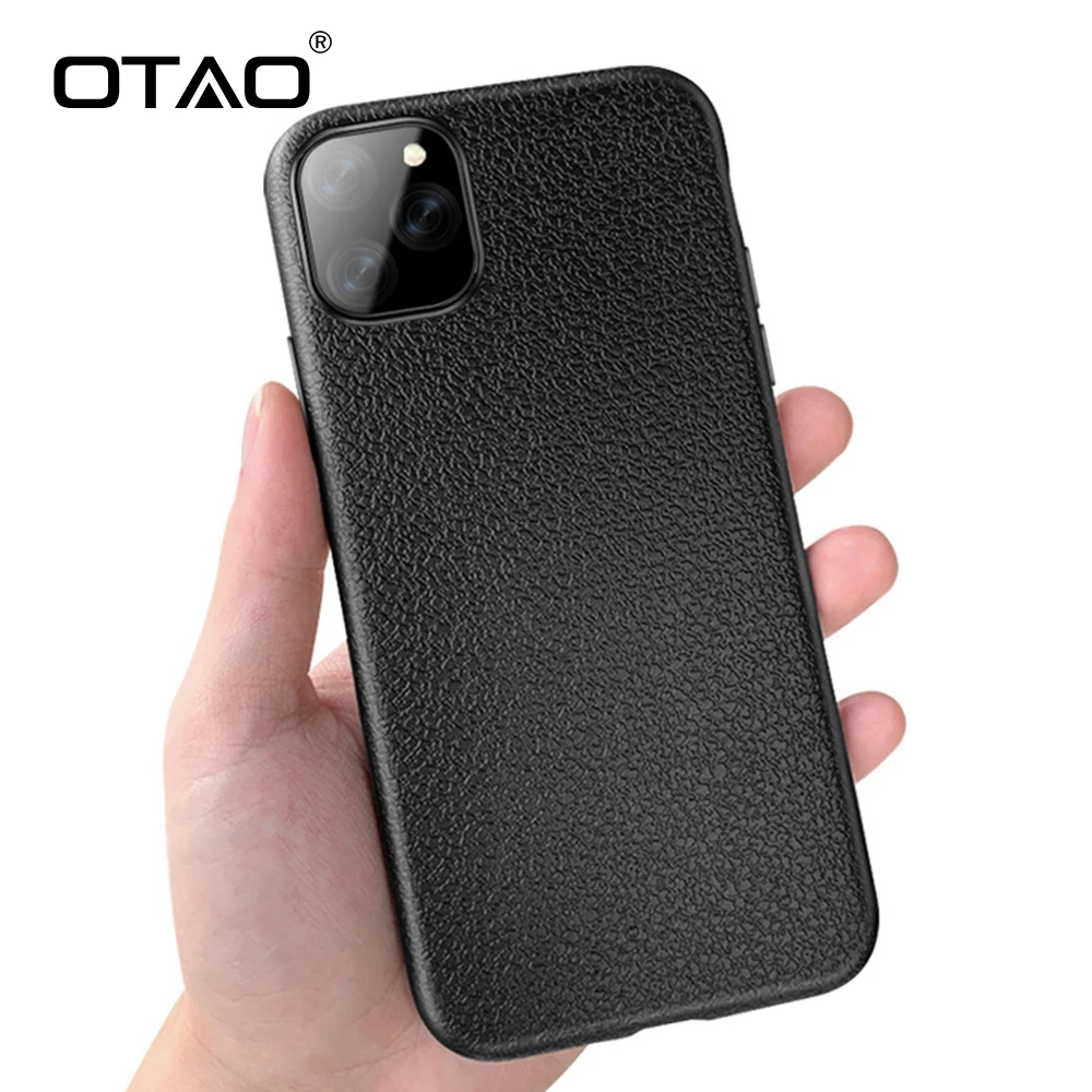 OTAO ультратонкий кожаный чехол для iPhone 11 Pro Max X XS XR TPU силиконовые мягкие чехлы 7 8 Plus