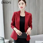 Брендовая элегантная Рабочая Женская одежда, модный офисный Женский блейзер, красные костюмы для отдыха, деловые приталенные блейзеры на одной пуговице, осенне-зимнее пальто
