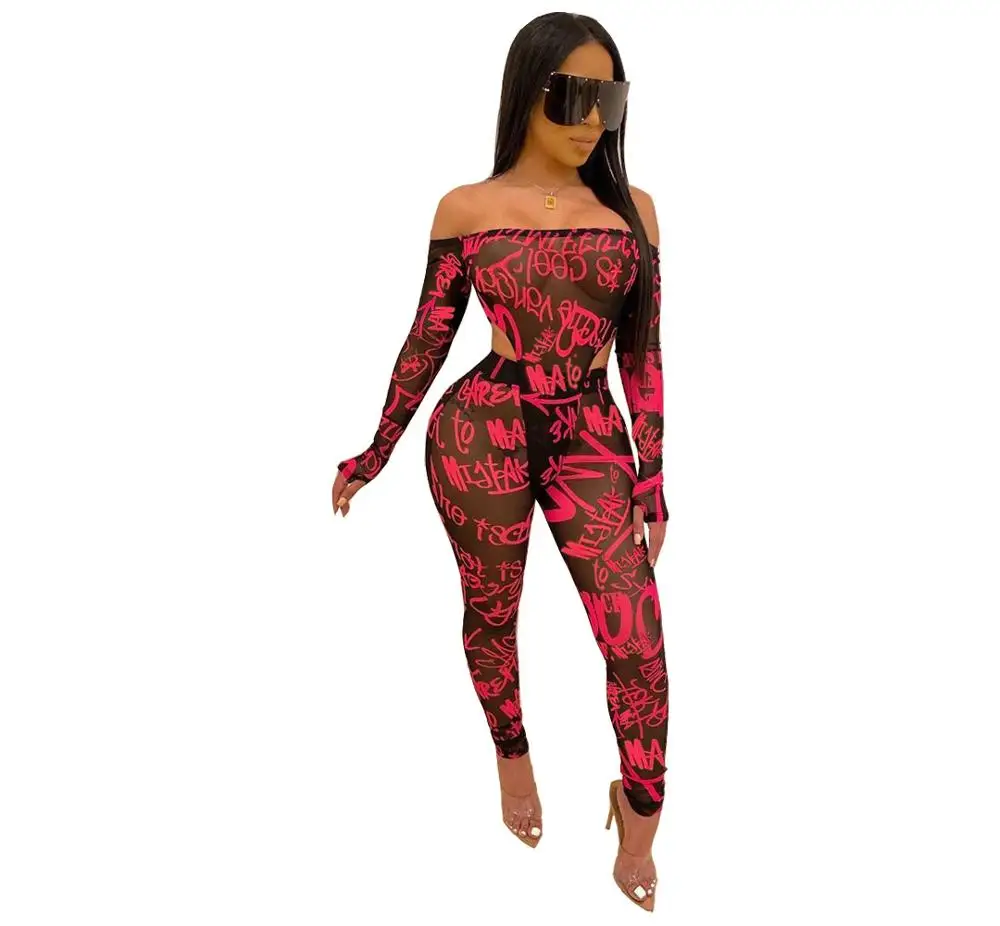 Классический Стильный женский комплект с буквенным принтом боди