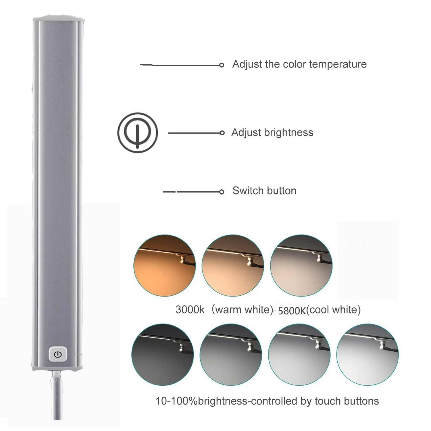 Металлическая архитектурная Светодиодная настольная и рабочая лампа с плавной