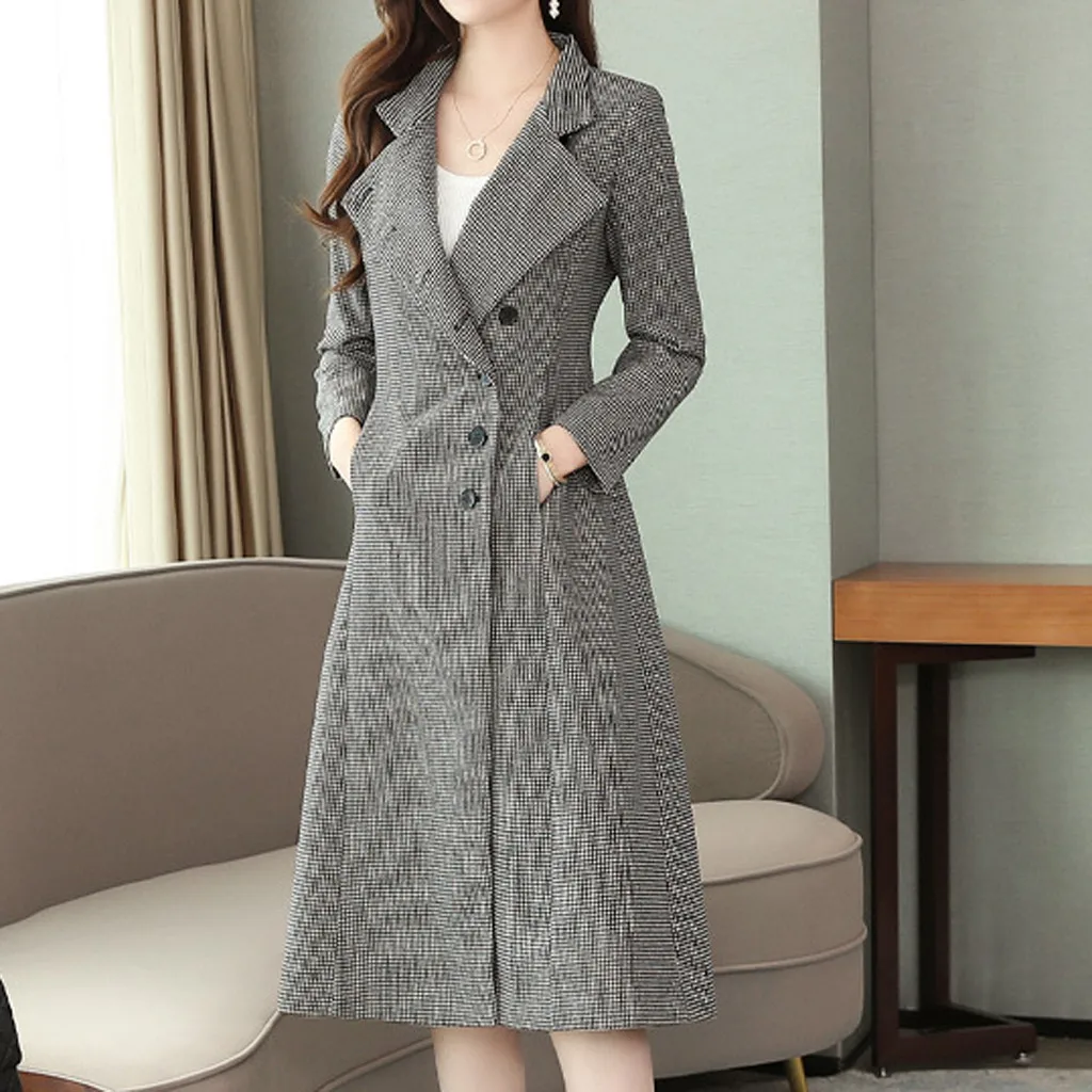 

2019 Winter New Fashion Slim Oversize Lapel Cashmere Wool Blend Belt Trench Coat Outwear Jacket Z1012