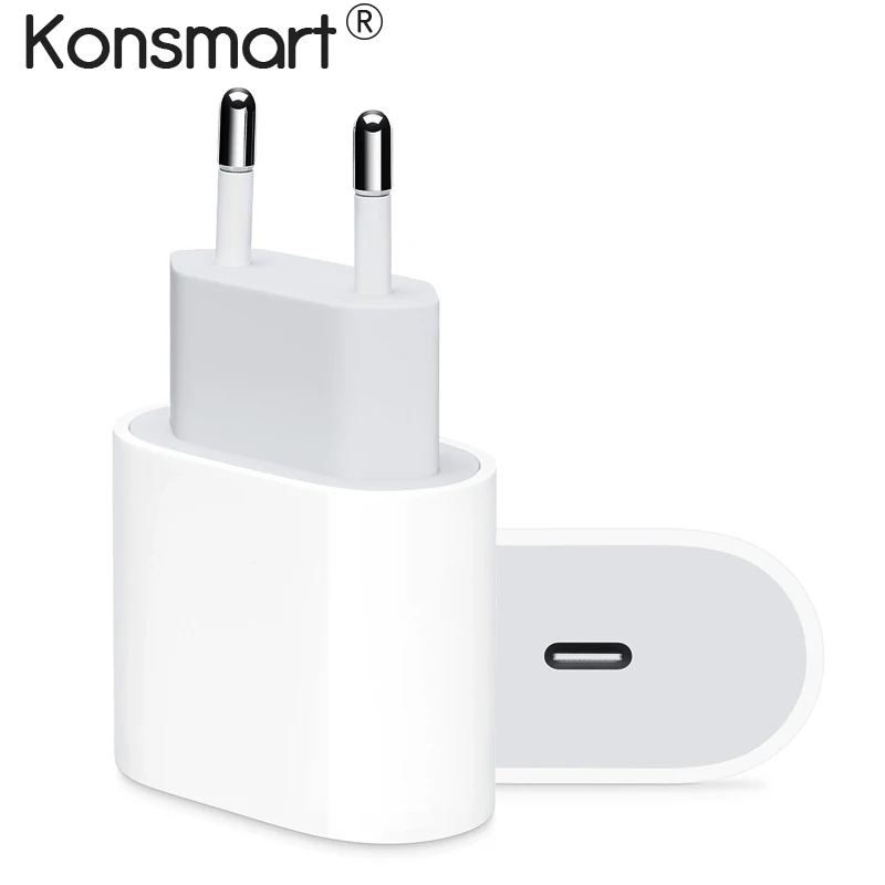 Konsmart Оригинальное 18 Вт USB C PD быстрое зарядное устройство для iPhone 11 pro Max X Xr XS Max iPad Pro USB C адаптер питания для iPhone 11