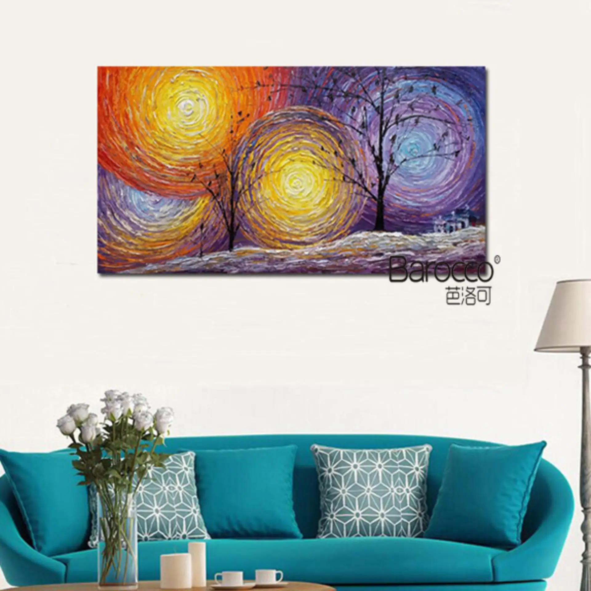 Абстрактный пейзаж живопись 100% ручная роспись картина маслом современное