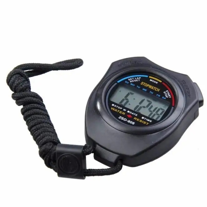 

Waterproof Digital Professional Handheld LCD Chronograph Handheld Sports Stopwatch Timer Stop Watch With String zegarek meski