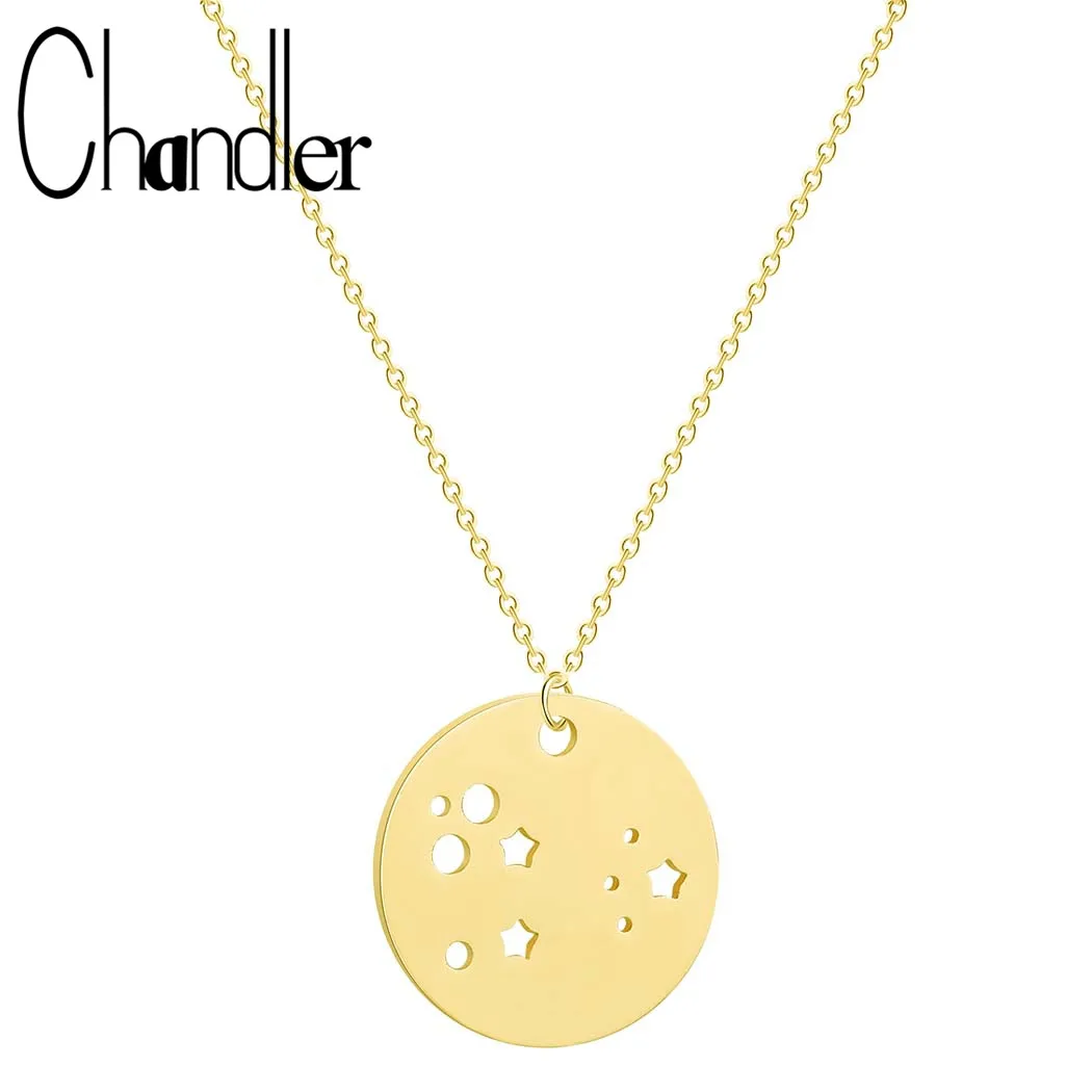 

Chandler Brushed Finish Full Moon Necklace Earth Star Necklaces Bridesmaid Wedding Coin Pendant Callors Infinity Colier