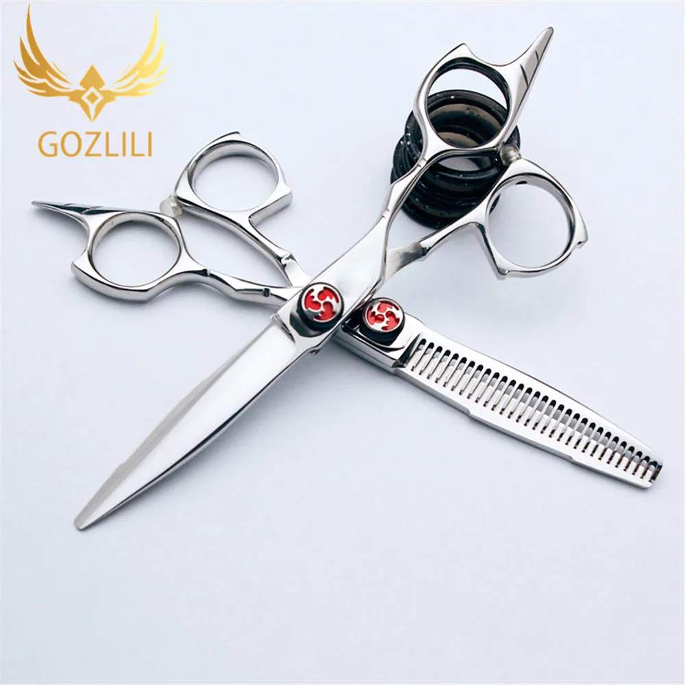 

GOZLILI 5.5 Inch Japan440c Steel Professional hairdressing scissors Hairstyling Tools Hair Scissors Hairstylist Barber Scissors