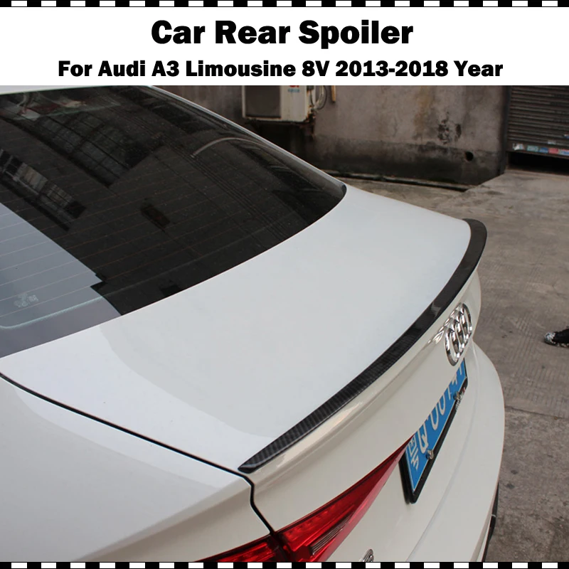 S3 Стиль углеродного волокна задний Багажник крыло для Audi A3 лимузин седан 2014 2018 8V CF